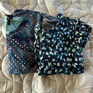 2 scrub tops size large
